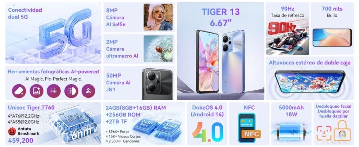 Este móvil lo tiene todo y cuesta menos de 140€. Conoce el OSCAL Tiger 13 5 oscal tiger 13