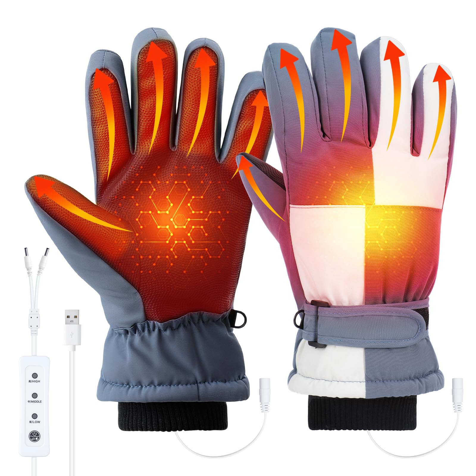 Cómo elegir la ropa calefactable perfecta para el invierno 8 Guantes calefactables USB Snorthy