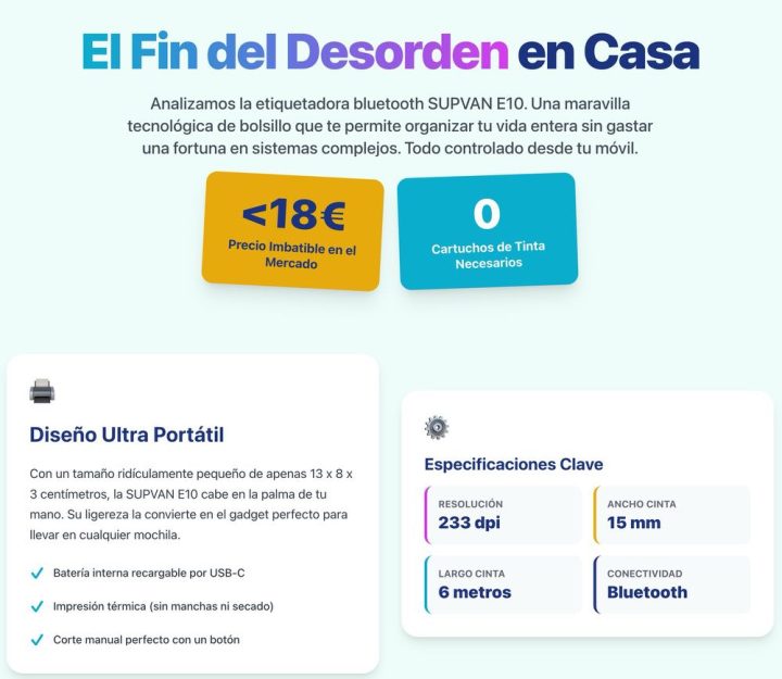 ¡Adiós al Caos! La etiquetadora bluetooth SUPVAN E10 cuesta menos de 18 euros y cambiará tu vida