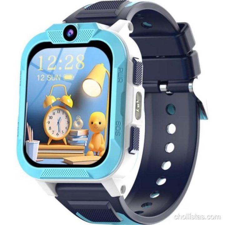 Reloj inteligente Blackview Z40 Pro de diseño robusto en azul y blanco, con cámara integrada y pantalla de 1,85 pulgadas