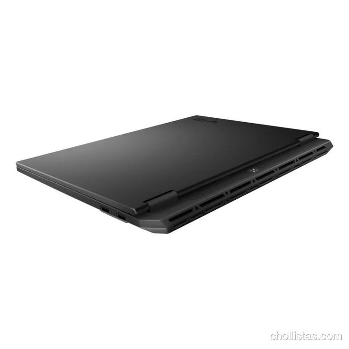 Vista trasera del portátil Asus TUF Gaming A16 cerrado, mostrando su chasis gris y rejillas de ventilación