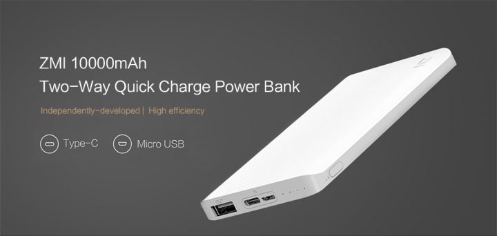 Oferta Xiaomi Power Bank ZMI 10.000 mA de carga rápida por 19 euros (Cupón Descuento)
