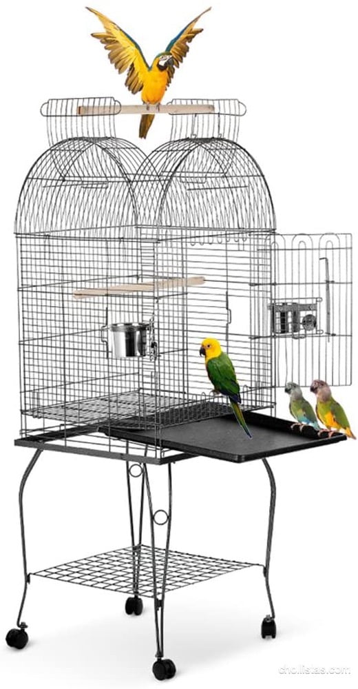 Jaula de Metal para pájaros sueltos IKAYAA por 92 euros en Amazon