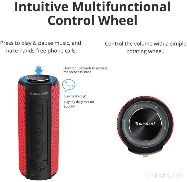 Altavoz bluetooth sumergible Tronsmart T6 Plus Rojo por 39 euros en Amazon 4 tronsmart t6 plus red